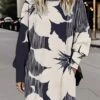 Women's Casual Dress Sweatshirt Dress Winter Dress Floral Pocket Print Crew Neck Mini Dress Fashion Streetwear Outdoor Daily Long Sleeve Loose Fit Navy Blue Fall Winter S M L XL XXL