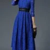 Women's Party Dress Casual Dress Lace Dress Midi Dress Blue Khaki 3/4 Length Sleeve Pure Color Lace Fall Winter Autumn Crew Neck Fashion Vacation 2023 S M L XL XXL 3XL 4XL 5XL 2 Women's Party Dress Casual Dress Lace Dress Midi Dress Blue Khaki 3/4 Length Sleeve Pure Color Lace Fall Winter Autumn Crew Neck Fashion Vacation 2023 S M L XL XXL 3XL 4XL 5XL -Tesla Style vnmntb1697608444165