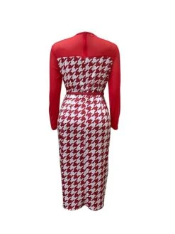 Women's Work Dress Casual Dress Sheath Dress Fashion Office Daily Workfashion Midi Dress Split Print Crew Neck Long Sleeve Houndstooth Regular Fit Red Blue Fall Winter S M L XL XXL 15 Women's Work Dress Casual Dress Sheath Dress Fashion Office Daily Workfashion Midi Dress Split Print Crew Neck Long Sleeve Houndstooth Regular Fit Red Blue Fall Winter S M L XL XXL -Tesla Style vosfip1695645175718
