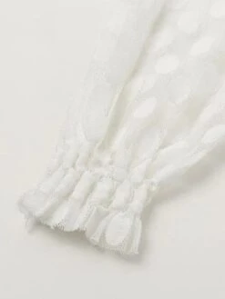 Women's Party Dress Lace Dress Wedding Guest Dress Mini Dress White Long Sleeve Polka Dot Lace Spring Fall Winter Crew Neck Fashion Birthday Wedding Guest Vacation 2023 S M L XL XXL -Tesla Style vqgize1691746159404