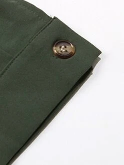 Women's Work Dress Casual Dress Semi Formal Dress Fashion Office Daily Workfashion Mini Dress Lace Up Button V Neck Long Sleeve Plain Loose Fit Army Green Fall Winter S M L XL -Tesla Style vrltot1695096216947