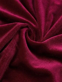 Women‘s Prom Dress Party Dress Velvet Dress Black Dress Midi Dress Wine Green Long Sleeve Pure Color Ruched Spring Fall Winter V Neck Fashion Winter Dress Evening Party Wedding Guest 2023 -Tesla Style vserke1692167792679