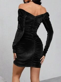 Women's Party Dress Velvet Dress Homecoming Dress Mini Dress Black Long Sleeve Pure Color Ruched Spring Fall Winter Off Shoulder Fashion Winter Dress Wedding Guest Birthday Slim 2023 S M L XL 9 Women's Party Dress Velvet Dress Homecoming Dress Mini Dress Black Long Sleeve Pure Color Ruched Spring Fall Winter Off Shoulder Fashion Winter Dress Wedding Guest Birthday Slim 2023 S M L XL -Tesla Style vsqyfk1692689427872