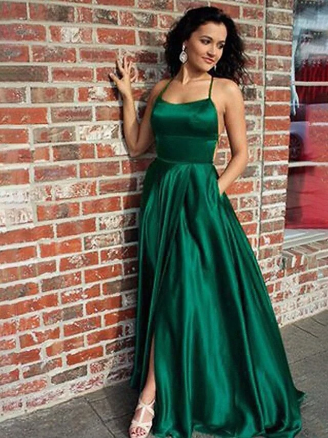 Women‘s Prom Party Dress Homecoming Dress Satin Maxi Long Dress Green Red Sleeveless Pure Color Split Spring Summer Spaghetti Strap Party Stylish Elegant Party 2023 S M L XL 13 Women‘s Prom Party Dress Homecoming Dress Satin Maxi Long Dress Green Red Sleeveless Pure Color Split Spring Summer Spaghetti Strap Party Stylish Elegant Party 2023 S M L XL - Image 11
