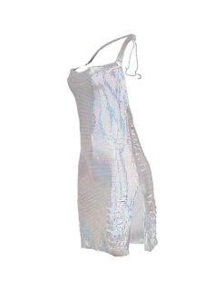 Women's Party Dress Sequin Dress Black Dress Mini Dress White-1 Black-2 Sleeveless Pure Color Sequins Summer Spring Cowl Neck Hot Summer Dress Slim 2022 S M L XL XXL -Tesla Style vtfrhn1681203746213