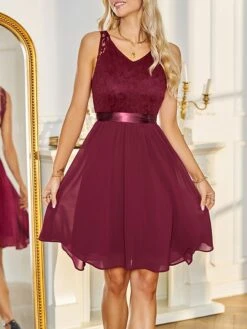 Women's Party Dress Lace Dress Cocktail Dress Midi Dress Pink Wine Navy Blue Sleeveless Pure Color Lace Spring Fall Winter V Neck Fashion Winter Dress Wedding Guest Vacation 2023 S M L XL XXL 16 Women's Party Dress Lace Dress Cocktail Dress Midi Dress Pink Wine Navy Blue Sleeveless Pure Color Lace Spring Fall Winter V Neck Fashion Winter Dress Wedding Guest Vacation 2023 S M L XL XXL -Tesla Style vutevf1692180318909