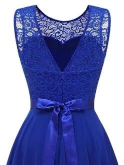 Women‘s Cocktail Party Dress Lace Dress Swing Dress Long Dress Maxi Dress Black Pink Wine Sleeveless Pure Color Lace Fall Spring Summer Crew Neck Fashion 2023 S M L XL XXL 3XL -Tesla Style vvowct1671679556326