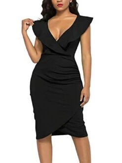 Women's Semi Formal Party Dress Midi Dress Light Blue Black White Sleeveless Pure Color Spring Summer Sexy 2023 S M L XL 2XL 3XL