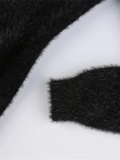 Women's Sweater Dress Winter Dress Jumper Dress Mini Dress Ruched Outdoor Street Daily Active Fashion V Neck Long Sleeve 2023 Slim Black Brown Color S M L Size -Tesla Style vxvwyw1692862202349