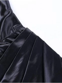 Women's Party Dress Satin Dress Sheath Dress Midi Dress Sleeveless Pure Color Ruched Summer Spring Fall Spaghetti Strap Party Party Summer Dress 2023 S M L -Tesla Style wamxmt1629449474170