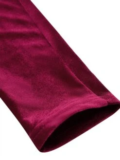 Women‘s Prom Dress Party Dress Velvet Dress Black Dress Midi Dress Wine Green Long Sleeve Pure Color Ruched Spring Fall Winter V Neck Fashion Winter Dress Evening Party Wedding Guest 2023 -Tesla Style waorzl1692167793751