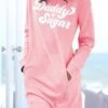 Women's Casual Dress Sweatshirt Dress Winter Dress Letter Pocket Print Crew Neck Mini Dress Fashion Streetwear Outdoor Daily Long Sleeve Loose Fit Pink Blue Gray Fall Winter S M L XL XXL