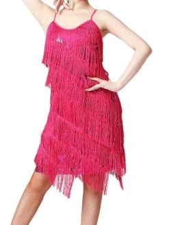 Women's Party Dress Fringe Dress Sequin Dress Midi Dress Silver Black White Sleeveless Pure Color Sequins Summer Spring Fall Spaghetti Strap Fashion Party Vacation Summer Dress 2022 S M L XL XXL 3XL -Tesla Style wdbitj1639557632168