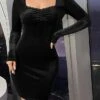 Women's Party Dress Velvet Dress Homecoming Dress Mini Dress Black Long Sleeve Pure Color Ruched Spring Fall Winter Square Neck Fashion Winter Dress Wedding Guest Birthday Slim 2023 S M L XL 2 Women's Party Dress Velvet Dress Homecoming Dress Mini Dress Black Long Sleeve Pure Color Ruched Spring Fall Winter Square Neck Fashion Winter Dress Wedding Guest Birthday Slim 2023 S M L XL -Tesla Style whzjwm1691660710407