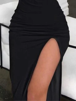 Women's Party Dress Sequin Dress Semi Formal Dress Midi Dress Black Red Blue Sleeveless Pure Color Backless Summer Spring Fall Spaghetti Strap Fashion Evening Party Vacation Summer Dress Slim 2023 S -Tesla Style wjxqqh1672311865592