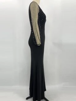 Women‘s Prom Dress Party Dress Sequin Dress Long Dress Maxi Dress Black Long Sleeve Pure Color Sparkly Glitter Sequins Fall Winter Autumn Spaghetti Strap Fashion Wedding Guest Evening Party -Tesla Style wnnqfz1693982498694