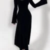 Women's Sweater Dress Jumper Dress Casual Dress Long Dress Maxi Dress Fashion Pure Color Outdoor Daily Vacation Going Out Square Neck Long Sleeve Patchwork 2023 Regular Fit Black Apricot Gray S M L