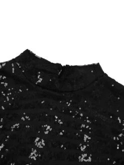 Women's Party Dress Sequin Dress Homecoming Dress Mini Dress Black Gold Flakes Black Long Sleeve Geometric Sequins Spring Fall Winter High Neck Party Party Winter Dress Birthday 2022 S M L XL -Tesla Style wqcgrf1677233795989