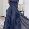 Women's Prom Dress Party Dress Lace Dress Midi Dress Navy Blue 3/4 Length Sleeve Pure Color Lace Spring Fall Winter Crew Neck Fashion Winter Dress Wedding Guest 2023 S M L XL XXL 3XL -Tesla Style wsyznk1694671086993