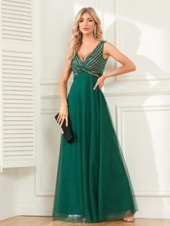 Women's Party Dress Sequin Dress Swing Dress Long Dress Maxi Dress Dark Green Sleeveless Pure Color Sequins Summer Spring Fall V Neck Formal Wedding Guest Evening Party 2023 S M L XL 15 Women's Party Dress Sequin Dress Swing Dress Long Dress Maxi Dress Dark Green Sleeveless Pure Color Sequins Summer Spring Fall V Neck Formal Wedding Guest Evening Party 2023 S M L XL -Tesla Style wtvenl1697090011353