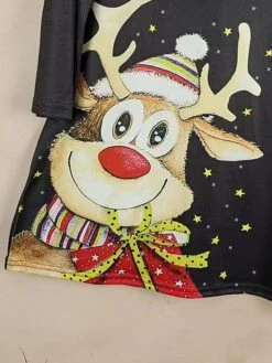 Women's Casual Dress Christmas Dress Sweatshirt Dress Snowflake Ugly Christmas Print Crew Neck Mini Dress Active Fashion Outdoor Christmas Long Sleeve Loose Fit Black Brown Khaki Fall Winter S M L XL -Tesla Style wvcokp1695888576319