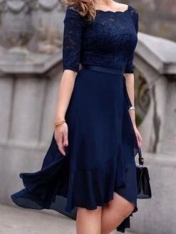 Women's Party Dress Lace Dress Wedding Guest Dress Midi Dress Pink Blue Fuchsia 3/4 Length Sleeve Pure Color Lace Summer Spring Fall Off Shoulder Fashion Birthday Wedding Guest Vacation 2023 S M L XL 14 Women's Party Dress Lace Dress Wedding Guest Dress Midi Dress Pink Blue Fuchsia 3/4 Length Sleeve Pure Color Lace Summer Spring Fall Off Shoulder Fashion Birthday Wedding Guest Vacation 2023 S M L XL -Tesla Style wzxyvn1679312190066