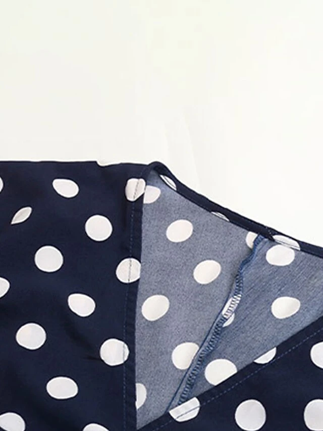 Women's Party Dress Cocktail Dress Wedding Guest Dress Mini Dress Dark Blue Long Sleeve Polka Dot Lace Up Fall Autumn V Neck Fashion Wedding Guest Vacation Fall Dress 2023 S M L XL 9 Women's Party Dress Cocktail Dress Wedding Guest Dress Mini Dress Dark Blue Long Sleeve Polka Dot Lace Up Fall Autumn V Neck Fashion Wedding Guest Vacation Fall Dress 2023 S M L XL - Image 7