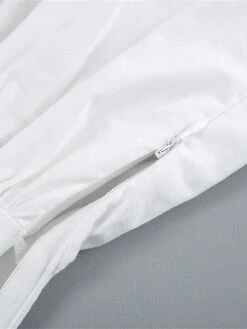 Women's Work Dress Casual Dress White Dress Fashion Daily Puff Sleeve Mini Dress Ruched Button V Neck 3/4 Length Sleeve Plain Regular Fit White Fall Winter S M L -Tesla Style xgsoba1695645266995