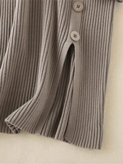 Women's Sweater Dress Jumper Dress Winter Dress Mini Dress Warm Plain Outdoor Daily Vacation Going Out Turtleneck Long Sleeve Button 2023 Slim Black Brown Khaki One Size -Tesla Style xiehug1697767801909