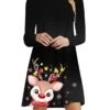 Women's Casual Dress Christmas Dress Sweatshirt Dress Snowflake Ugly Christmas Print Crew Neck Mini Dress Active Fashion Outdoor Christmas Long Sleeve Loose Fit Black Brown Khaki Fall Winter S M L XL -Tesla Style xjonob1695888565808
