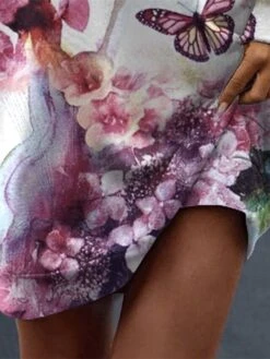 Women's Casual Dress Sweatshirt Dress Mini Dress Warm Fashion Outdoor Vacation Going Out Crew Neck Print Animal Regular Fit Pink S M L XL XXL -Tesla Style xnmkno1696941578844