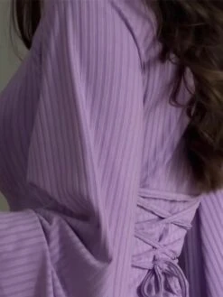 Women's Work Dress Casual Dress A Line Dress Fashion Winter Dress Daily Flared Sleeve Long Dress Maxi Dress Patchwork Crew Neck Long Sleeve Plain Regular Fit Black Pink Purple Fall Winter S M L XL -Tesla Style xokcei1697003398464