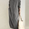 Women's Casual Dress Hoodie Dress Shift Dress Long Dress Maxi Dress Pocket Outdoor Street Daily Active Fashion Hooded Long Sleeve 2023 Loose Fit Black Brown Gray Color S M L XL XXL Size -Tesla Style xoqxcm1692776284322