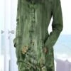 Women's Casual Dress Sweatshirt Dress Print Dress Floral Pocket Print Crew Neck Mini Dress Fashion Classic Daily Vacation Long Sleeve Loose Fit Green Fall Winter S M L XL XXL