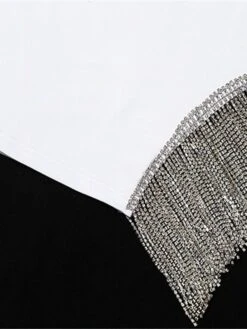 Women's Party Dress Fringe Dress Homecoming Dress Mini Dress Black White Sleeveless Pure Color Tassel Fringe Summer Spring Spaghetti Strap Hot Slim 2023 S M L -Tesla Style xqlstj1652347350785