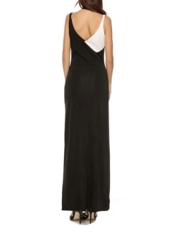 Women's Prom Dress Party Dress Wedding Guest Dress Long Dress Maxi Dress Black Sleeveless Color Block Backless Spring Fall Winter Spaghetti Strap Fashion Wedding Guest Evening Party Vacation 2023 S M -Tesla Style xsafyk1696926276879