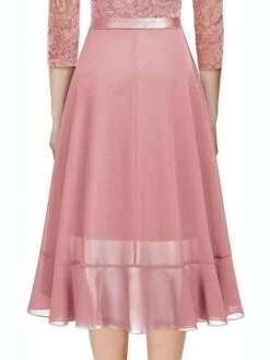 Women's Party Dress Lace Dress Wedding Guest Dress Midi Dress Pink Blue Fuchsia 3/4 Length Sleeve Pure Color Lace Summer Spring Fall Off Shoulder Fashion Birthday Wedding Guest Vacation 2023 S M L XL 19 Women's Party Dress Lace Dress Wedding Guest Dress Midi Dress Pink Blue Fuchsia 3/4 Length Sleeve Pure Color Lace Summer Spring Fall Off Shoulder Fashion Birthday Wedding Guest Vacation 2023 S M L XL -Tesla Style xsgygi1679312191739