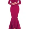 Women‘s Formal Party Dress Lace Dress Sheath Dress Long Dress Maxi Dress Wine Long Sleeve Pure Color Lace Winter Fall Spring Off Shoulder Fashion Evening Party 2023 S M L XL XXL 1 Women‘s Formal Party Dress Lace Dress Sheath Dress Long Dress Maxi Dress Wine Long Sleeve Pure Color Lace Winter Fall Spring Off Shoulder Fashion Evening Party 2023 S M L XL XXL -Tesla Style xsvgjv1670581772016