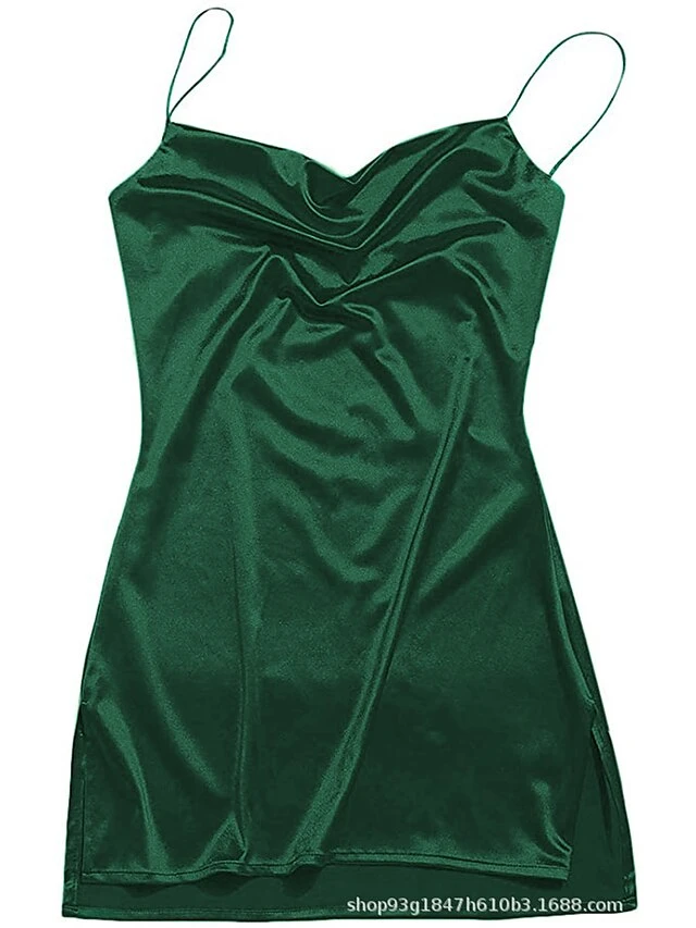 Women's Party Dress Cocktail Dress Satin Dress Mini Dress Black White Champagne Sleeveless Pure Color Backless Spring Fall Winter Spaghetti Strap Fashion Winter Dress Wedding Guest Vacation 2023 S M 11 Women's Party Dress Cocktail Dress Satin Dress Mini Dress Black White Champagne Sleeveless Pure Color Backless Spring Fall Winter Spaghetti Strap Fashion Winter Dress Wedding Guest Vacation 2023 S M - Image 9