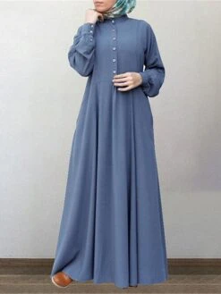 Women's Work Dress Swing Dress Semi Formal Dress Fashion Long Dress Maxi Dress Ruched Button Crew Neck Long Sleeve Plain Loose Fit Wine Blue Green Fall Winter S M L XL XXL 17 Women's Work Dress Swing Dress Semi Formal Dress Fashion Long Dress Maxi Dress Ruched Button Crew Neck Long Sleeve Plain Loose Fit Wine Blue Green Fall Winter S M L XL XXL -Tesla Style xunnpe1693300596984