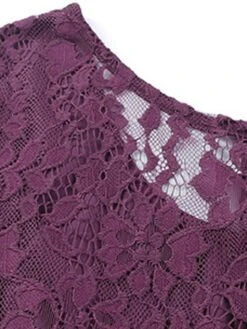 Women's Work Dress Casual Dress Sheath Dress Fashion Winter Dress Daily Mini Dress Lace Ruched Crew Neck Long Sleeve Plain Regular Fit Purple Fall Winter S M L XL -Tesla Style xuxnoi1695636089269