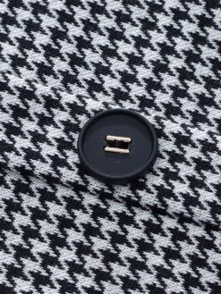 Women's Work Dress Sheath Dress Semi Formal Dress Fashion Midi Dress Button Pocket Crew Neck 3/4 Length Sleeve Houndstooth Regular Fit Black Fall Winter S M L XL -Tesla Style xvezun1692603092639