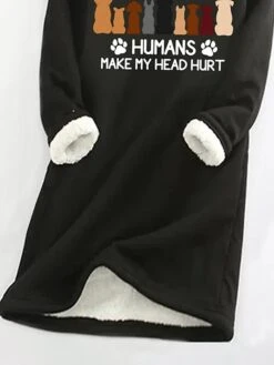 Women's Sweatshirt Dress Casual Dress Mini Dress Warm Fashion Outdoor Holiday Vacation Crew Neck Print Animal Print Loose Fit Black S M L XL XXL -Tesla Style xvxcag1697618713945