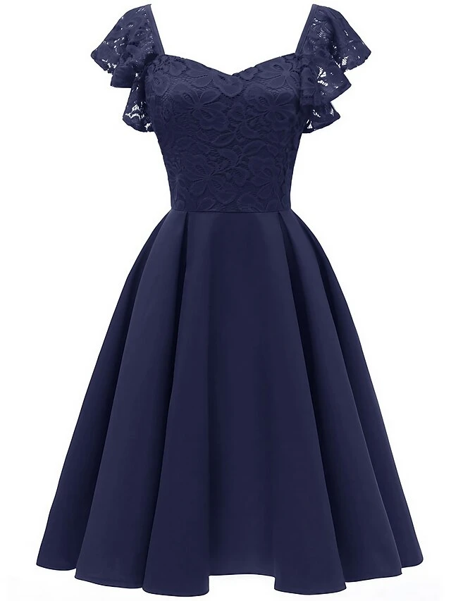 Women‘s Party Dress Wedding Guest Dress Lace Dress Swing Dress Midi Dress Wine Navy Blue Short Sleeve Pure Color Lace Spring Summer V Neck Party Party Spring Dress 2022 S M L XL XXL 3 Women‘s Party Dress Wedding Guest Dress Lace Dress Swing Dress Midi Dress Wine Navy Blue Short Sleeve Pure Color Lace Spring Summer V Neck Party Party Spring Dress 2022 S M L XL XXL