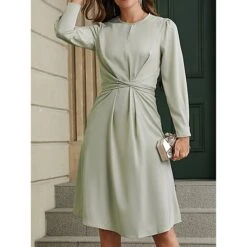 Women's Party Dress Cocktail Dress Sheath Dress Midi Dress Black Blue Green Long Sleeve Pure Color Ruched Fall Winter Autumn Crew Neck Fashion Evening Party Vacation 2023 S M L XL 14 Women's Party Dress Cocktail Dress Sheath Dress Midi Dress Black Blue Green Long Sleeve Pure Color Ruched Fall Winter Autumn Crew Neck Fashion Evening Party Vacation 2023 S M L XL -Tesla Style xyxovi1695640284735