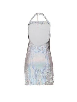 Women's Party Dress Sequin Dress Black Dress Mini Dress White-1 Black-2 Sleeveless Pure Color Sequins Summer Spring Cowl Neck Hot Summer Dress Slim 2022 S M L XL XXL -Tesla Style yaimwi1681203746237