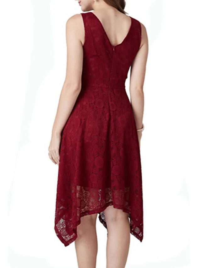 Women's Party Dress Lace Dress Cocktail Dress Midi Dress Black Pink Wine Sleeveless Pure Color Lace Spring Fall Winter V Neck Fashion Winter Dress Wedding Guest Vacation 2023 S M L XL XXL 13 Women's Party Dress Lace Dress Cocktail Dress Midi Dress Black Pink Wine Sleeveless Pure Color Lace Spring Fall Winter V Neck Fashion Winter Dress Wedding Guest Vacation 2023 S M L XL XXL - Image 11