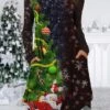 Women's Christmas Work Dress Casual Dress Fashion Winter DressDaily Midi Dress Pocket Print Crew Neck Long Sleeve SnowmanTree Regular Fit Black Wine Red Fall Winter S M L XL XXL 2 Women's Christmas Work Dress Casual Dress Fashion Winter DressDaily Midi Dress Pocket Print Crew Neck Long Sleeve SnowmanTree Regular Fit Black Wine Red Fall Winter S M L XL XXL -Tesla Style ycoyys1695694653595