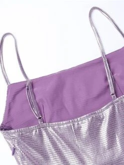 Women's Party Dress Sheath Dress Slip Dress Midi Dress Silver Purple Sleeveless Pure Color Backless Summer Spring Spaghetti Strap Party Evening Party 2023 S M L -Tesla Style yetdvq1673000107911