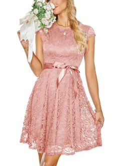 Women‘s Christmas Party Dress Lace Dress Cocktail Dress Midi Dress Pink Wine Navy Blue Short Sleeve Pure Color Lace Spring Fall Winter V Neck Fashion Winter Dress Wedding Guest Vacation 2023 21 Women‘s Christmas Party Dress Lace Dress Cocktail Dress Midi Dress Pink Wine Navy Blue Short Sleeve Pure Color Lace Spring Fall Winter V Neck Fashion Winter Dress Wedding Guest Vacation 2023 -Tesla Style yjeznr1692179196338